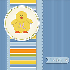 Image showing  baby boy announcement card with duck