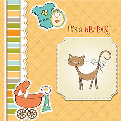 Image showing new baby shower card with cat