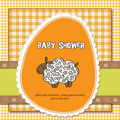 Image showing cute baby shower card with sheep