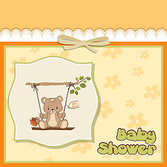 Image showing baby greeting card with teddy bear