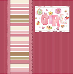 Image showing baby girl shower card