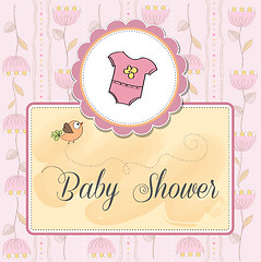 Image showing new baby girl announcement card