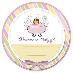 Image showing romantic baby girl shower card