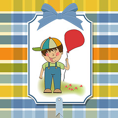 Image showing birthday greeting card with little boy