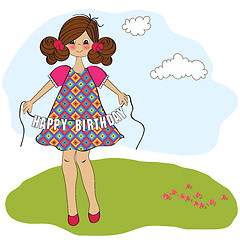 Image showing cute little girl wishing you happy birthday
