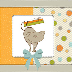 Image showing happy birthday card with cute cat