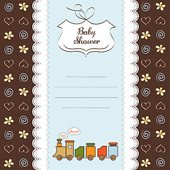 Image showing baby  shower card with toy train