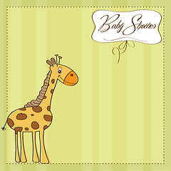 Image showing new baby announcement card with giraffe