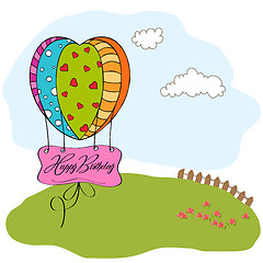 Image showing happy birthday card with balloons.