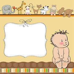 Image showing new baby announcement card with little boy