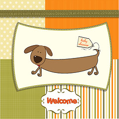 Image showing funny shower card with long dog