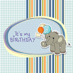 Image showing baby boy birthday card with elephant