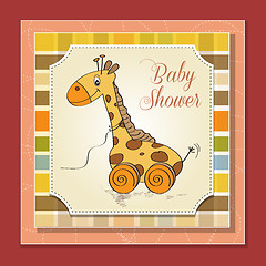 Image showing Baby shower card with cute giraffe