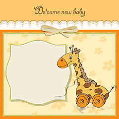 Image showing Baby shower card with cute giraffe