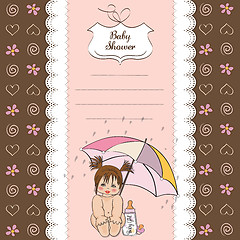 Image showing baby girl shower card