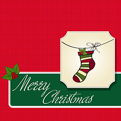 Image showing Christmas greeting card with socks