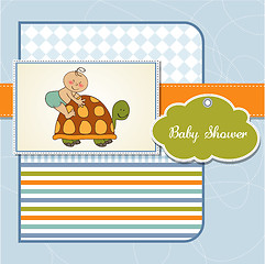 Image showing funny baby boy announcement card