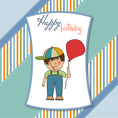 Image showing birthday greeting card with little boy