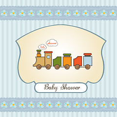 Image showing baby  shower card with toy train