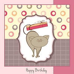 Image showing happy birthday card with cute cat