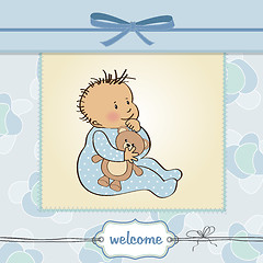 Image showing romantic baby boy shower card