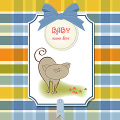 Image showing baby shower card with cat