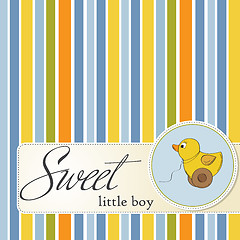 Image showing welcome card with duck toy