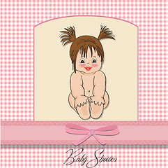 Image showing baby girl shower card