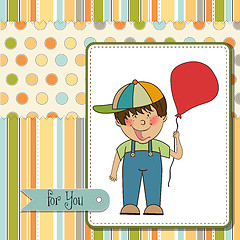 Image showing birthday greeting card with little boy