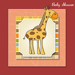 Image showing new baby announcement card with giraffe