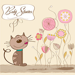 Image showing new baby shower card with cat