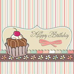 Image showing birthday card with cupcake