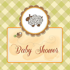 Image showing cute baby shower card with sheep