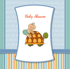 Image showing funny baby boy announcement card