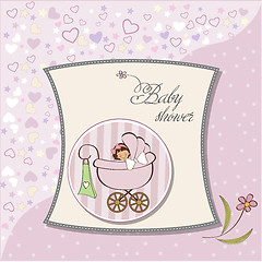 Image showing baby girl announcement card