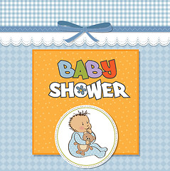 Image showing baby announcement card with little boy