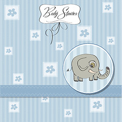 Image showing new baby boy announcement card