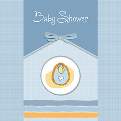 Image showing new baby boy announcement card