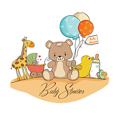 Image showing baby shower card with toys