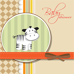 Image showing cute baby shower card with zebra