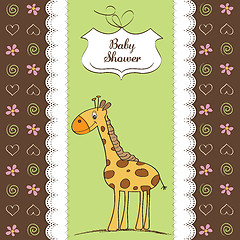 Image showing new baby announcement card with giraffe