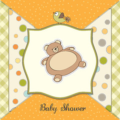 Image showing baby shower card with teddy