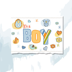 Image showing baby boy shower card