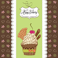 Image showing Birthday cupcake