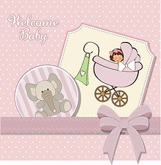 Image showing baby girl announcement card