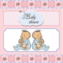 Image showing baby twins shower card