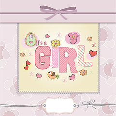 Image showing baby girl shower card