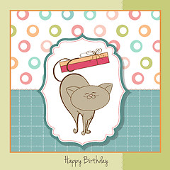 Image showing happy birthday card with cute cat