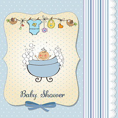 Image showing baby boy shower card
