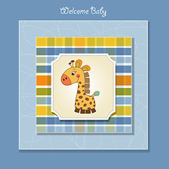 Image showing shower card with giraffe toy